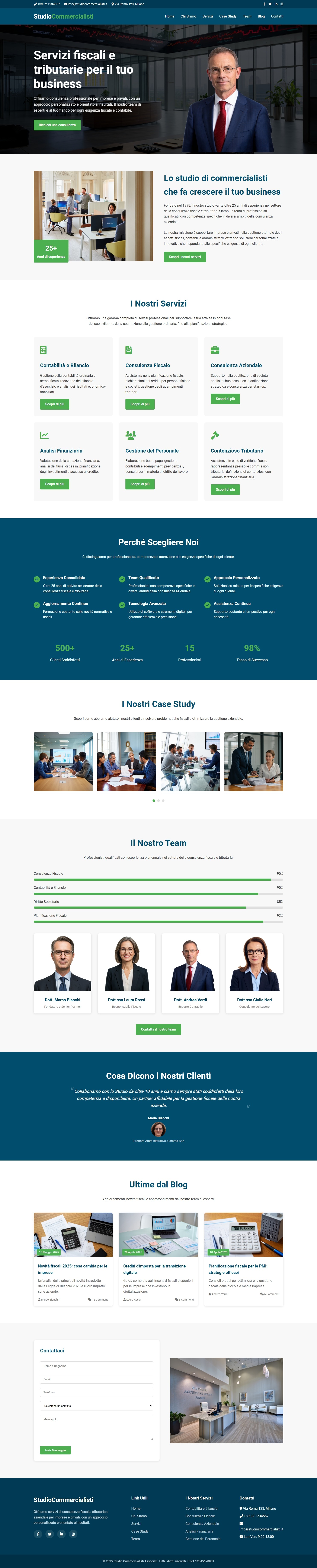 Screenshot di Sito Web studio commercialista: Template One-Page HTML CSS JS