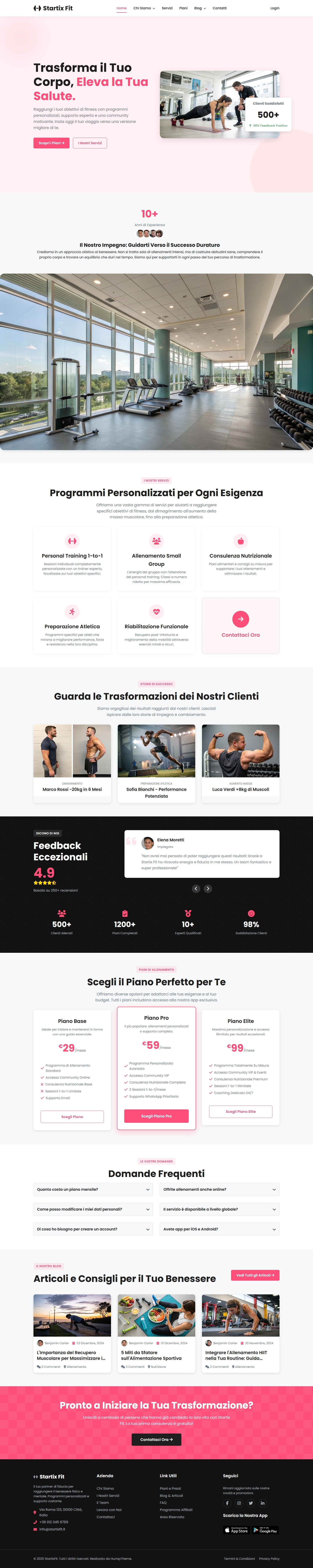 Screenshot di Sito Web Personal Trainer - Template One-Page HTML CSS JS