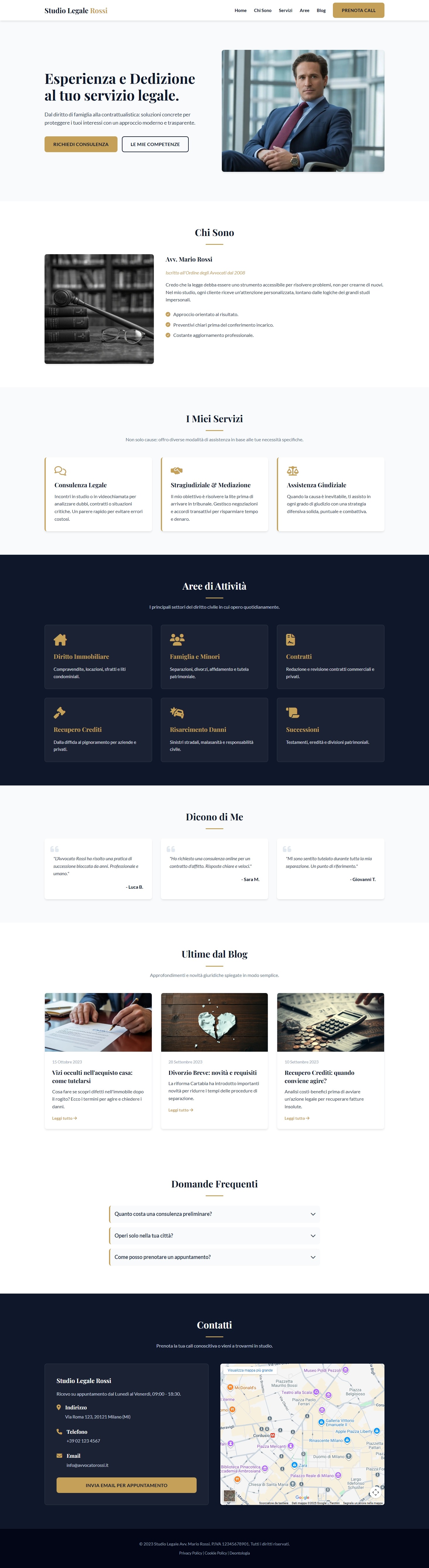 Screenshot di Sito web professionale per avvocati