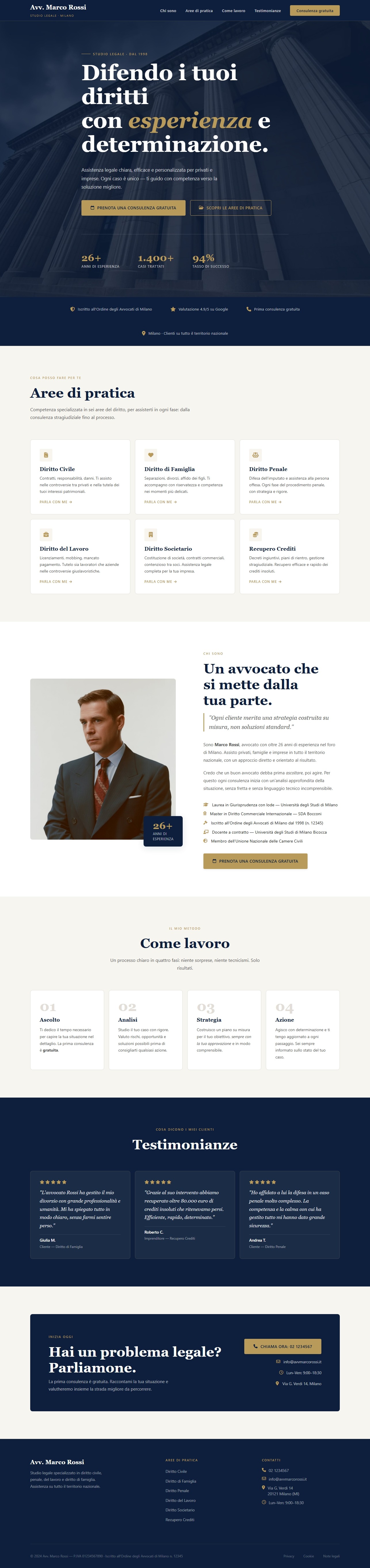 Screenshot di Sito web professionale per avvocati